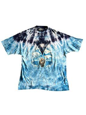 Symmetria XL Zipper Tie-Dye Shirt, Vintage 90s Space Graphic T-Shirt Retro
